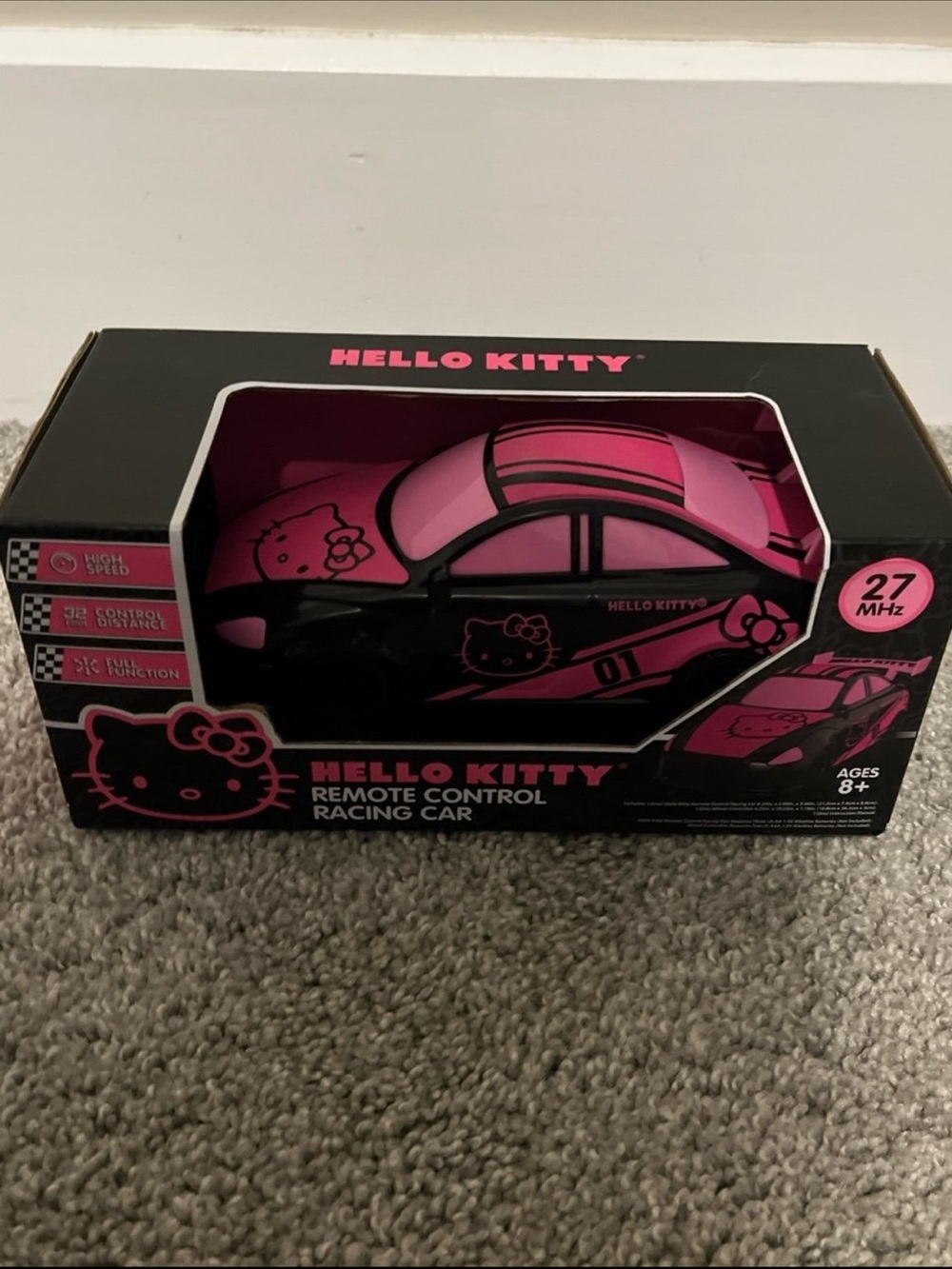 Sanrio Hello Kitty Black and Hot Pink Remote Control Racing Car